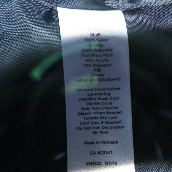 Women's S Talbots Petite Down Puffer Coat Parka Adj Waist Hood Black - Picture 9 of 13